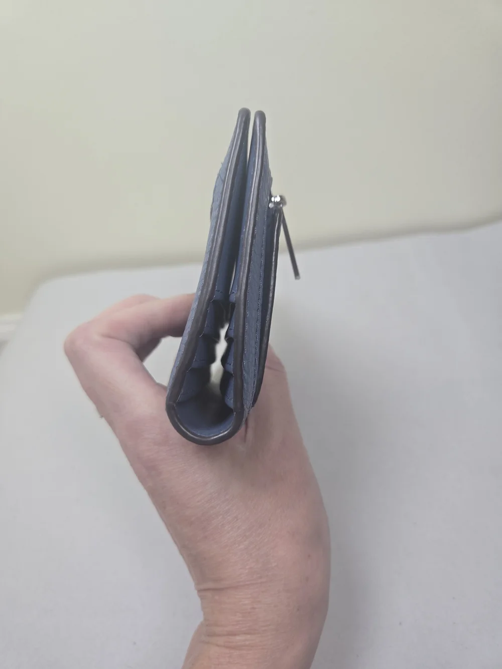 Michael Kors Blue Leather Bi-fold Continental Wallet with MK Logo